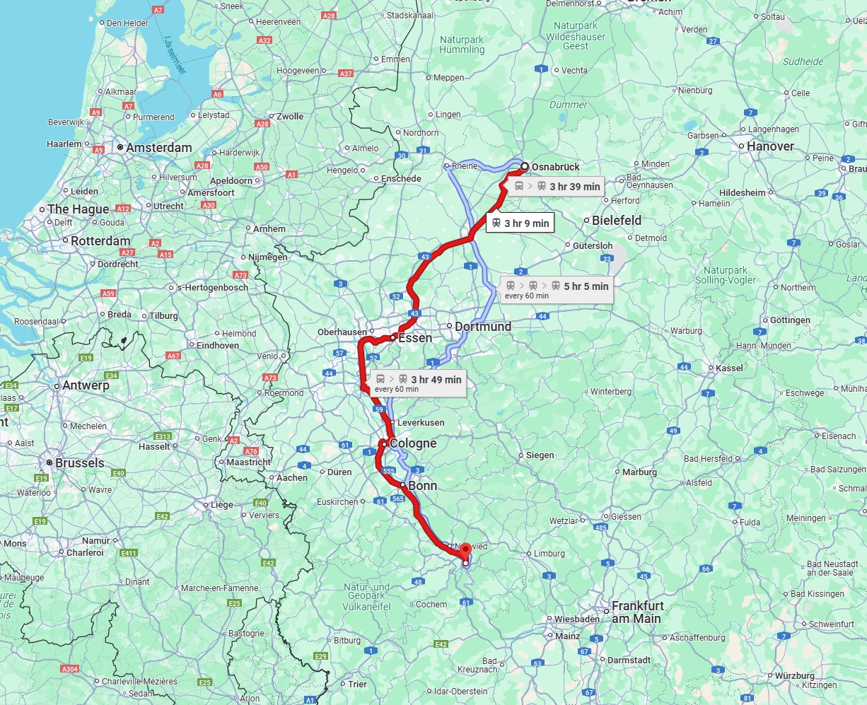 Anreise von Osnabrück Zu Koblenz Über 