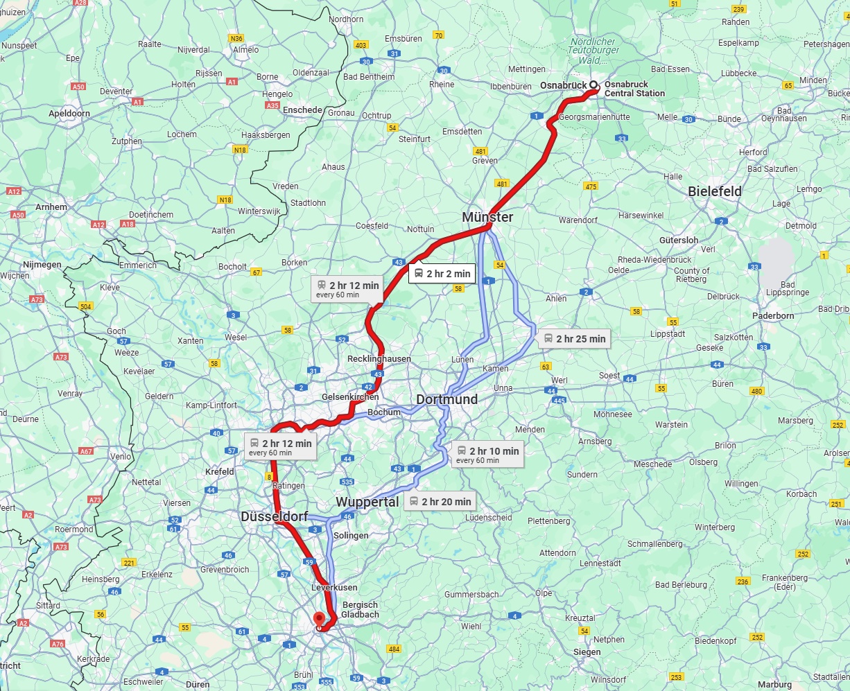 Anreise von Osnabrück Zu Köln Über 