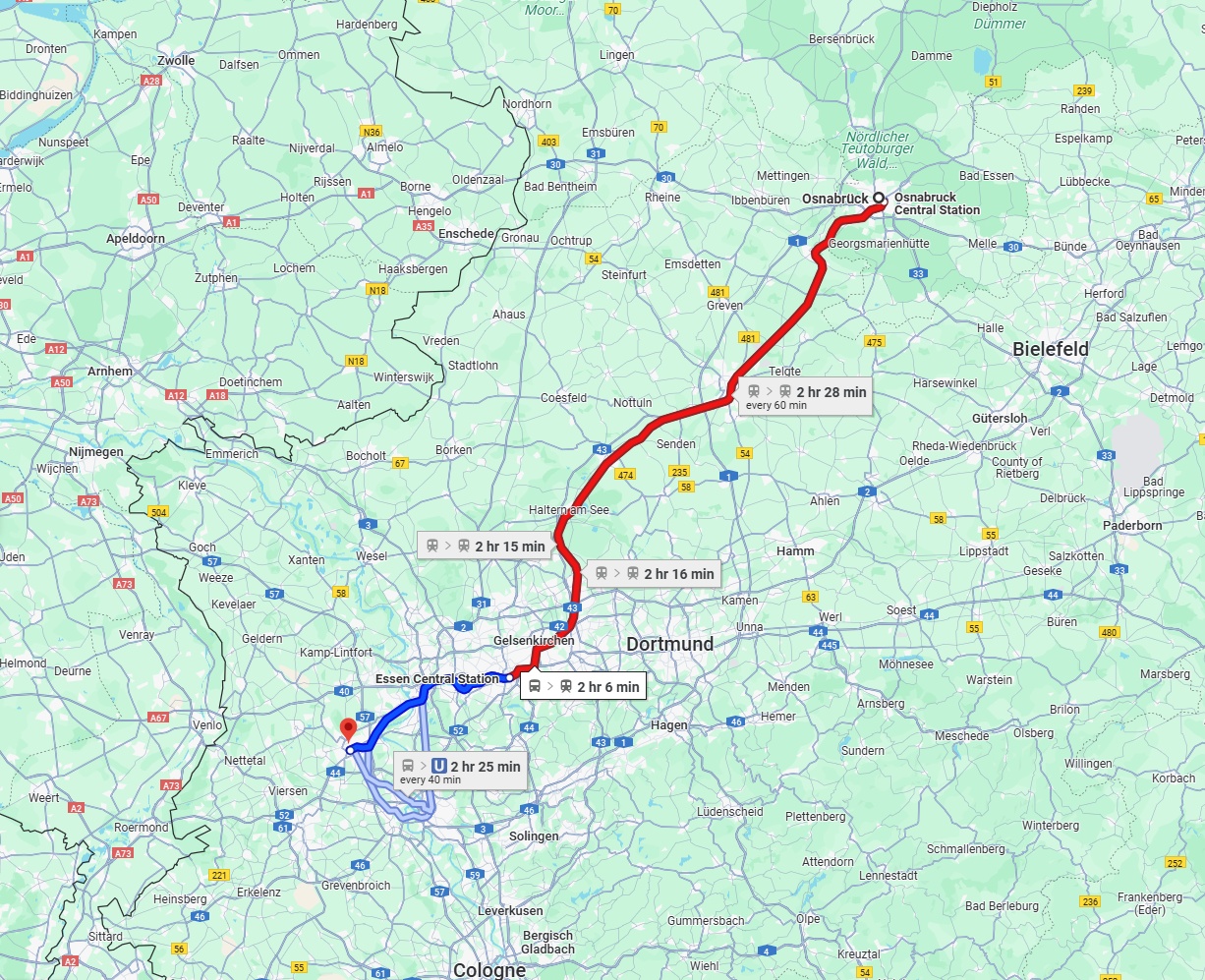 Anreise von Osnabrück Zu Krefeld Über 