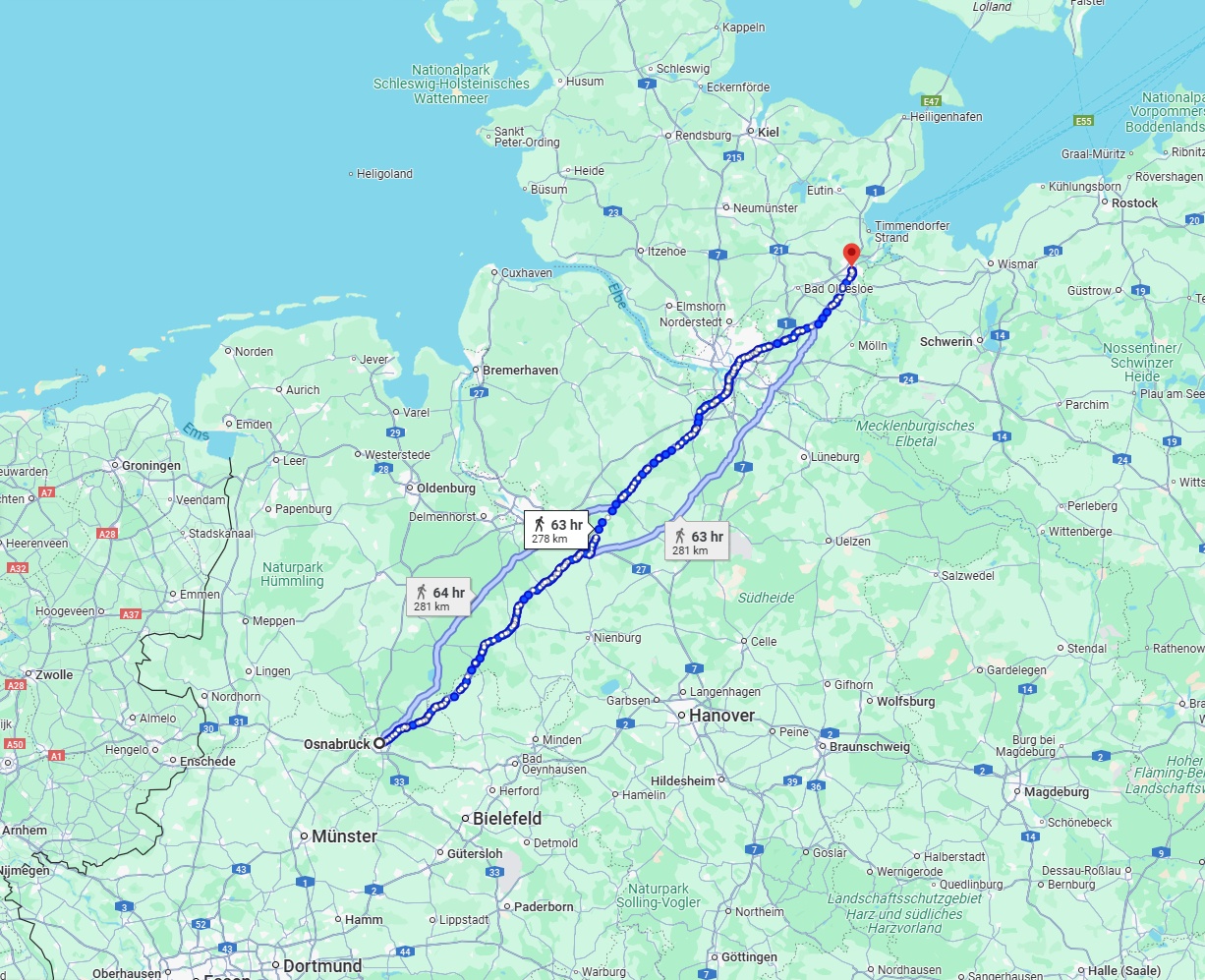 Anreise von Osnabrück Zu Lübeck Über 