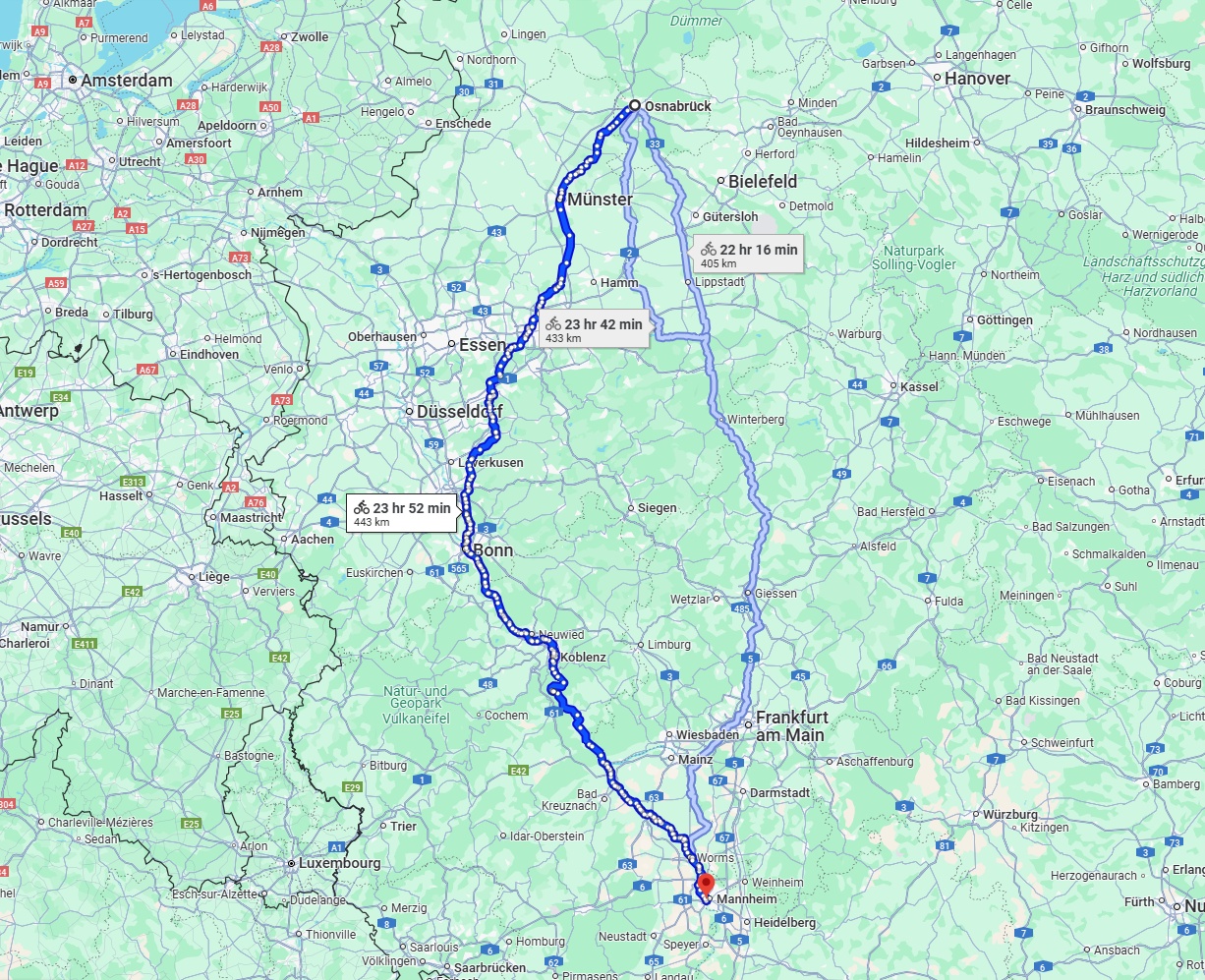 Anreise von Osnabrück Zu Ludwigshafen am Rhein Über 