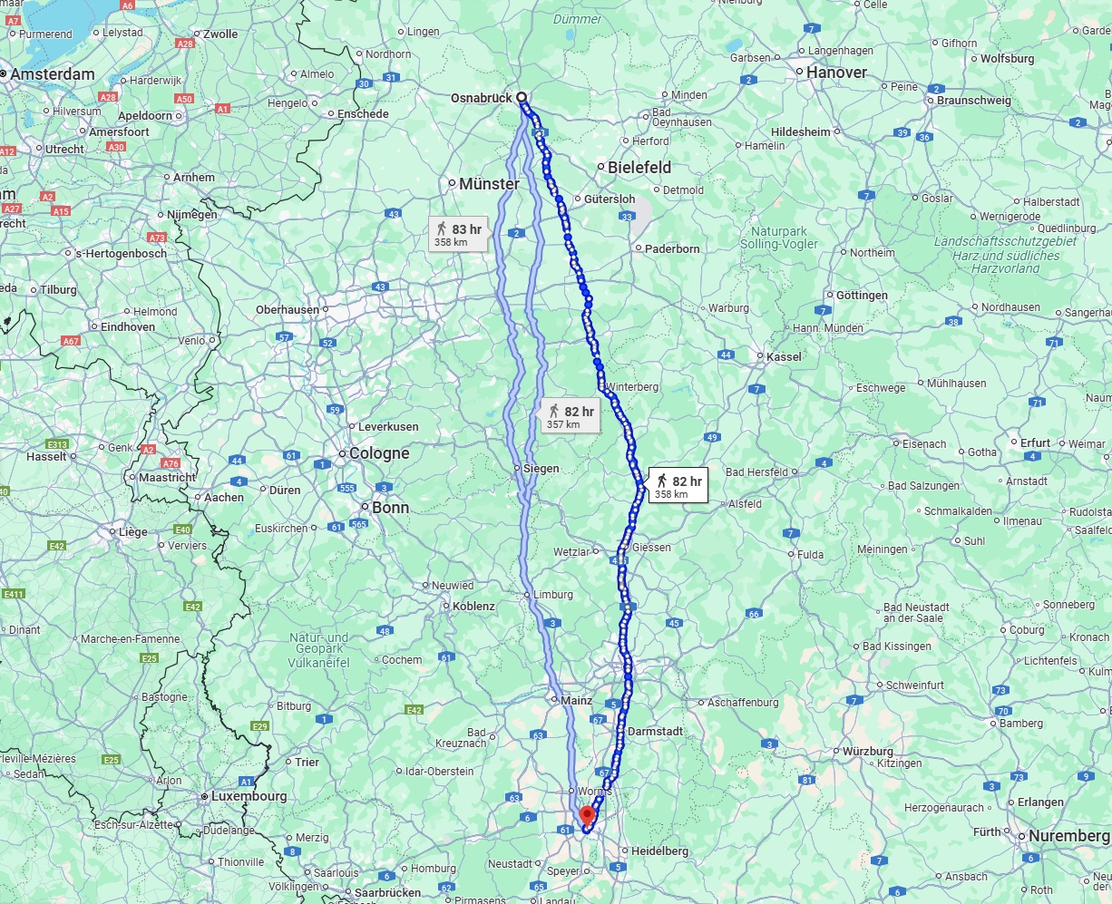 Anreise von Osnabrück Zu Ludwigshafen am Rhein Über 