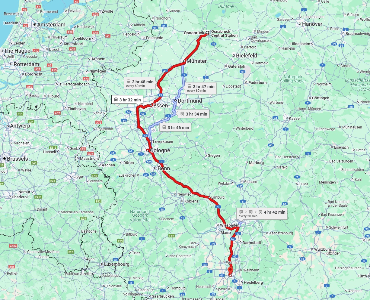Anreise von Osnabrück Zu Mannheim Über 