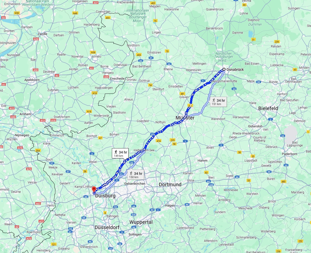 Anreise von Osnabrück Zu Moers Über 