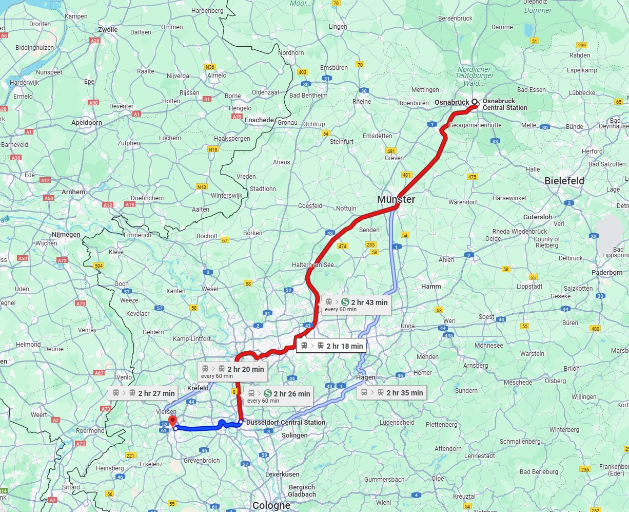Anreise von Osnabrück Zu Mönchengladbach Über 