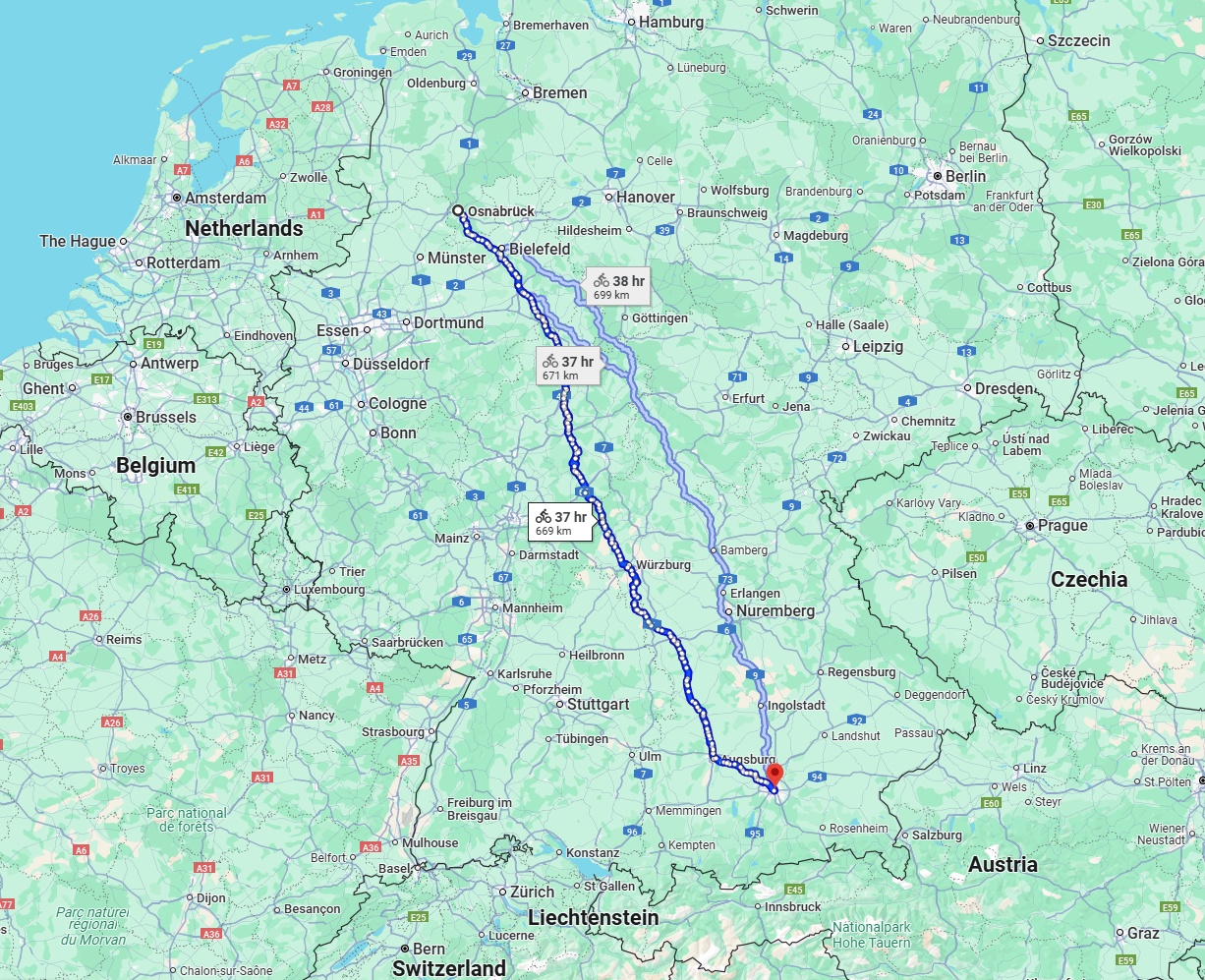 Anreise von Osnabrück Zu München Über 