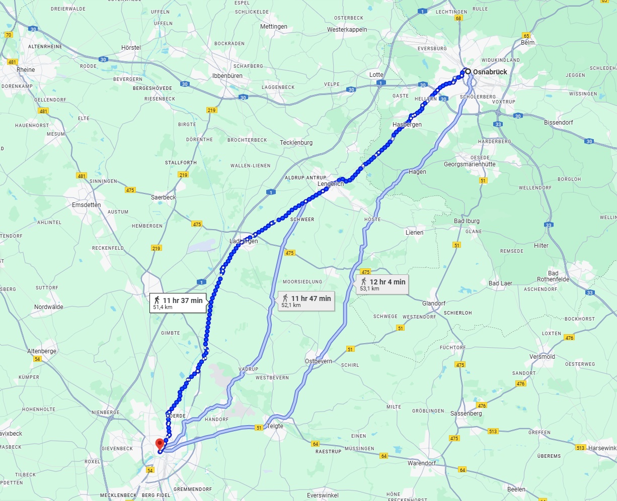 Anreise von Osnabrück Zu Münster Über 