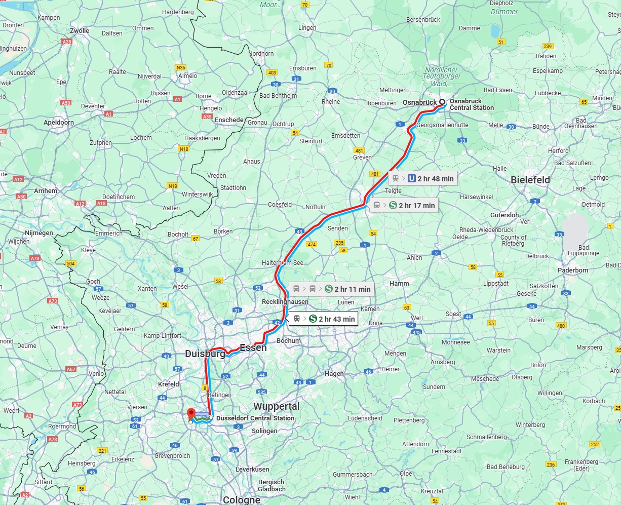 Anreise von Osnabrück Zu Neuss Über 