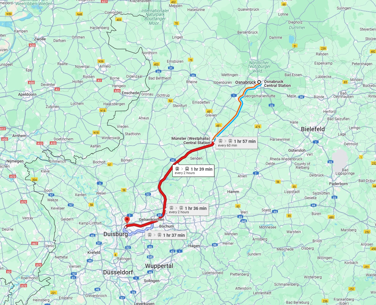 Anreise von Osnabrück Zu Oberhausen Über 