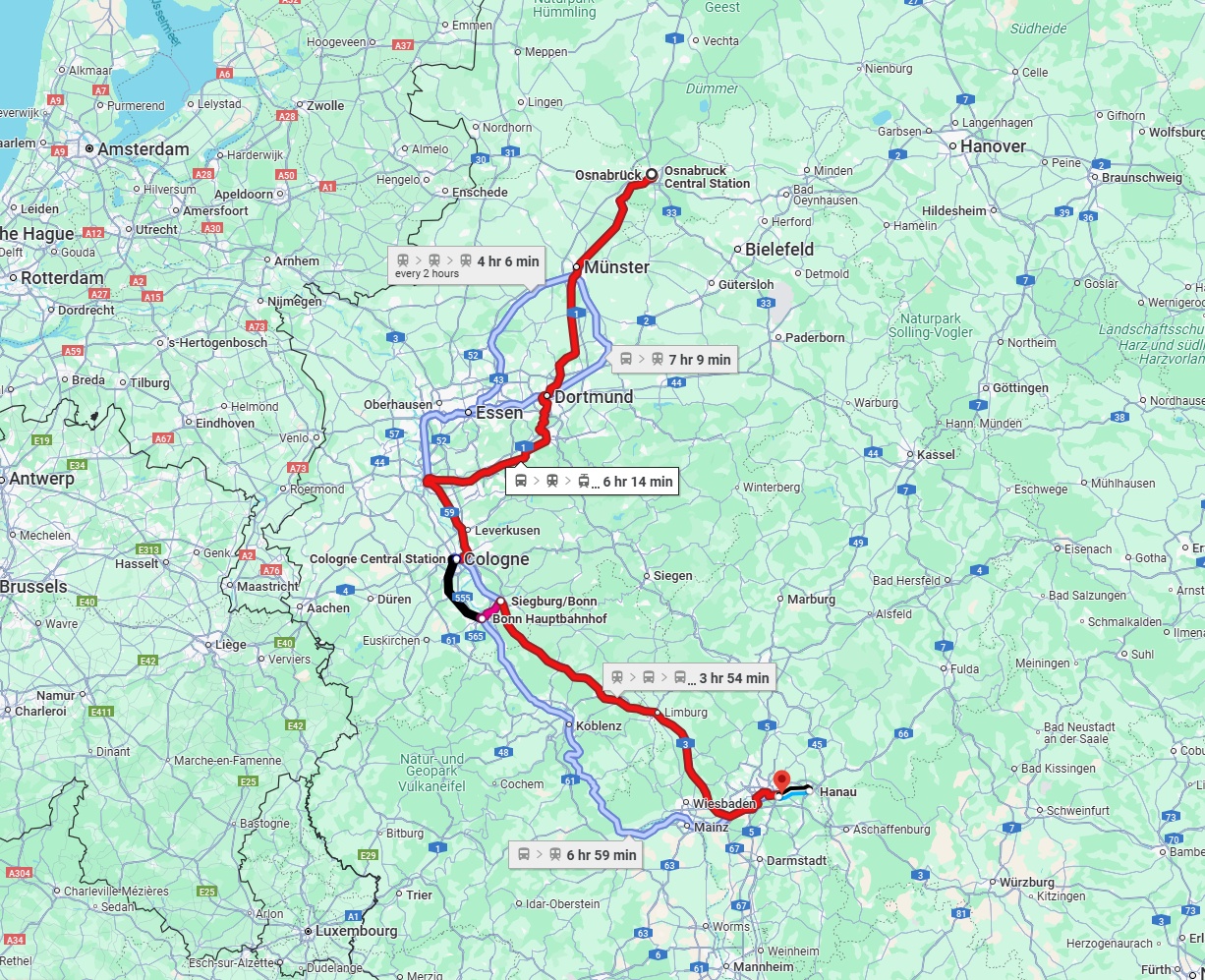 Anreise von Osnabrück Zu Offenbach am Main Über 