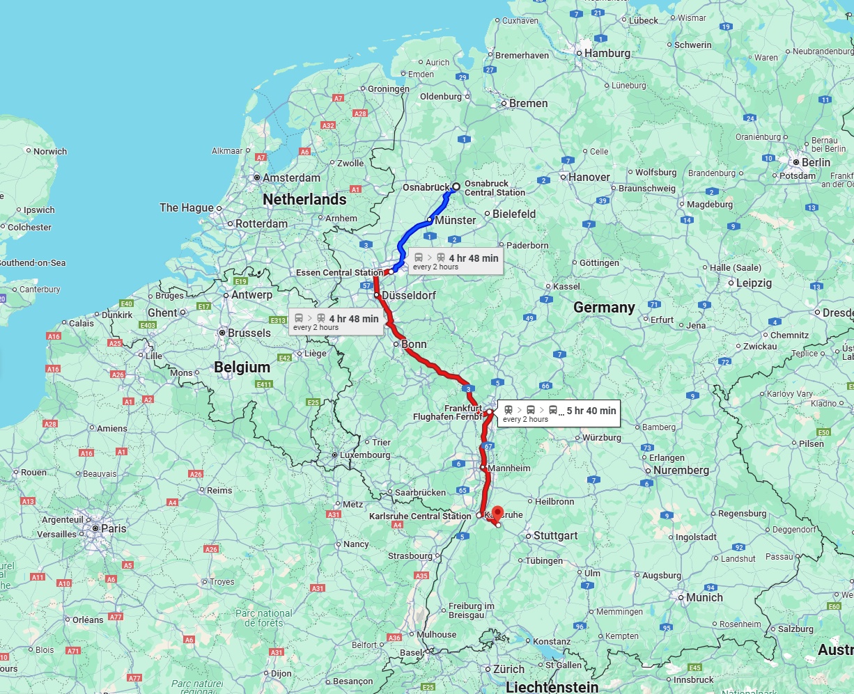 Anreise von Osnabrück Zu Pforzheim Über 
