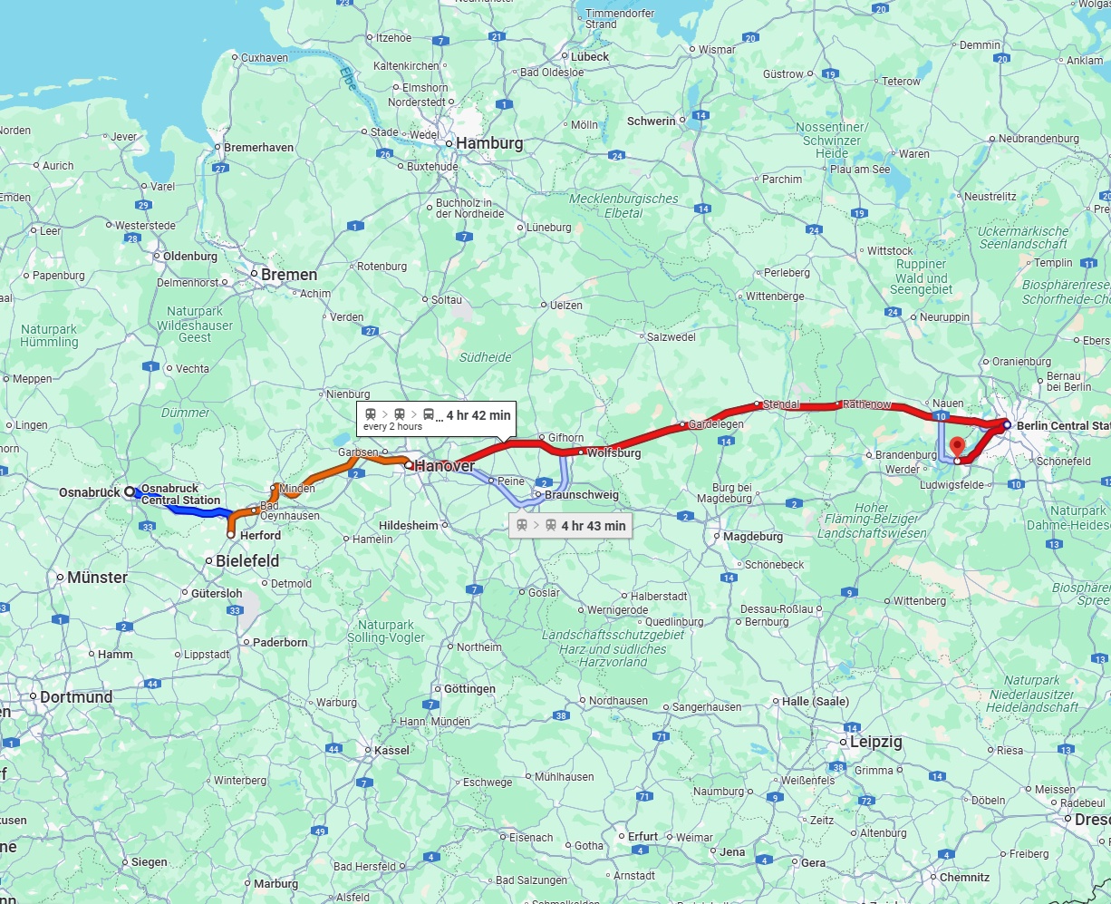 Anreise von Osnabrück Zu Potsdam Über 