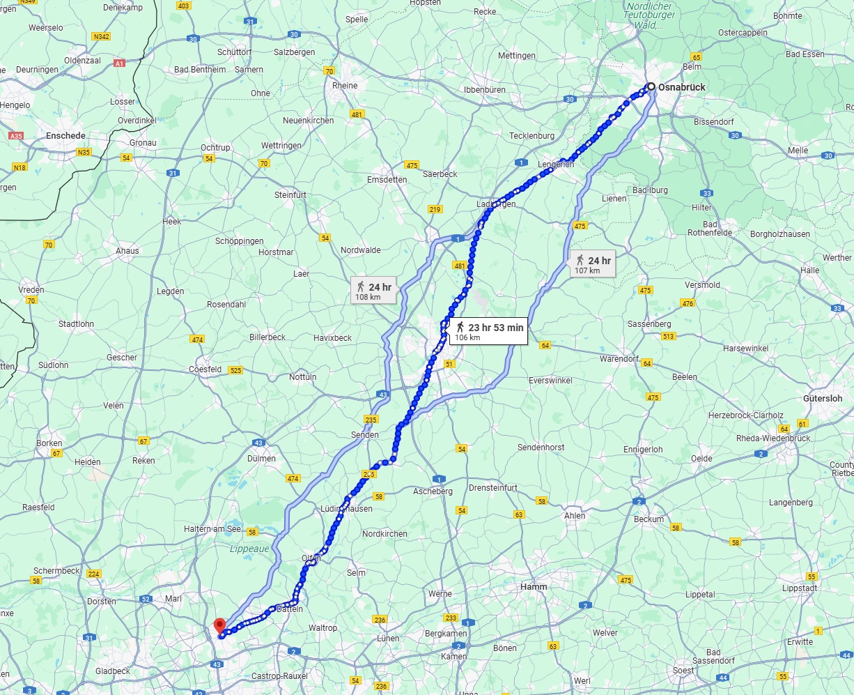 Anreise von Osnabrück Zu Recklinghausen Über 