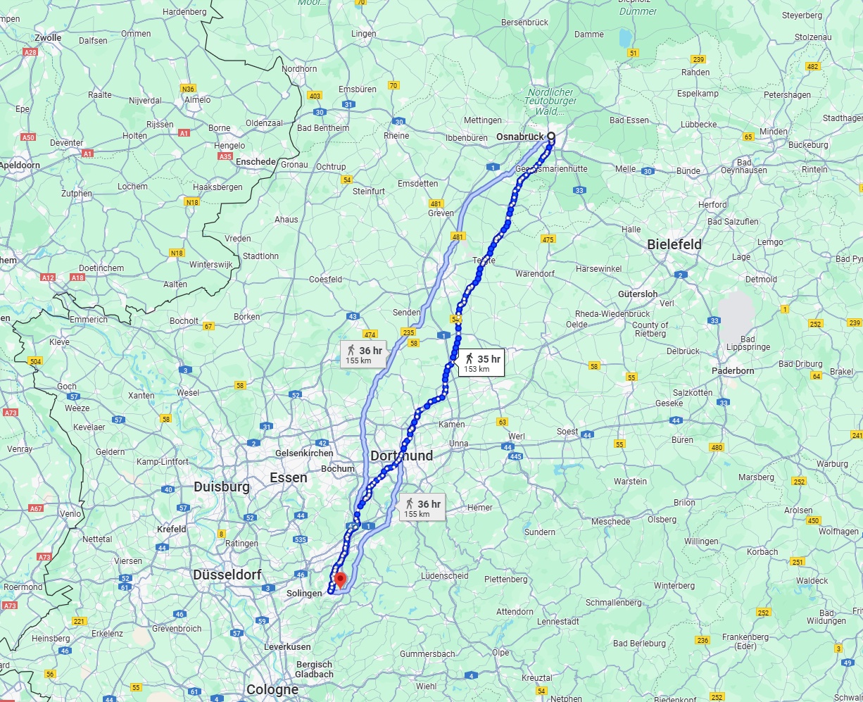 Anreise von Osnabrück Zu Remscheid Über 