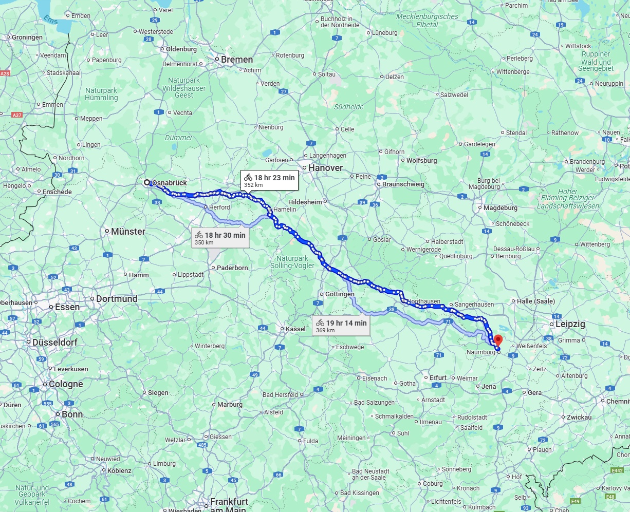 Anreise von Osnabrück Zu Saale Über 