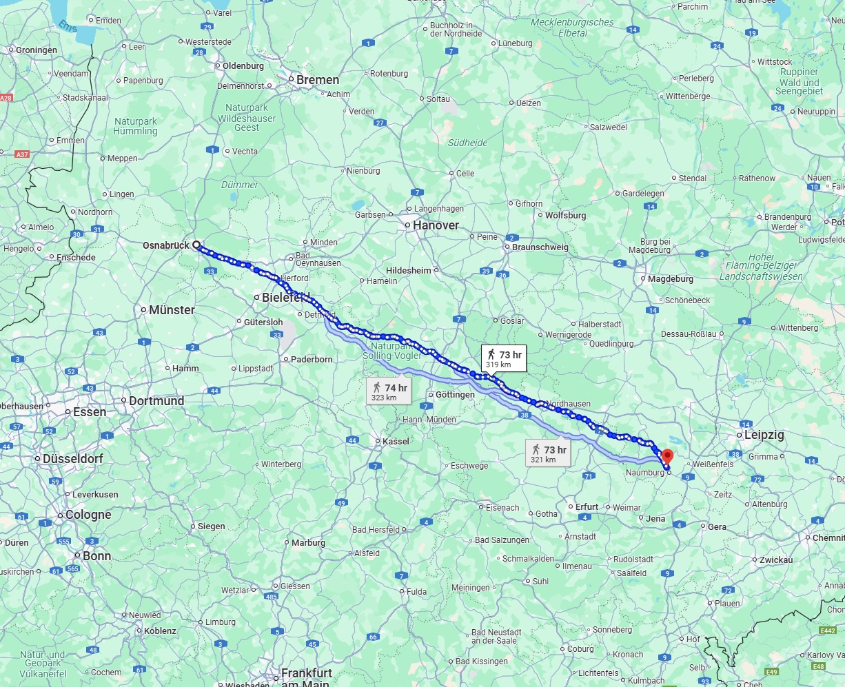 Anreise von Osnabrück Zu Saale Über 