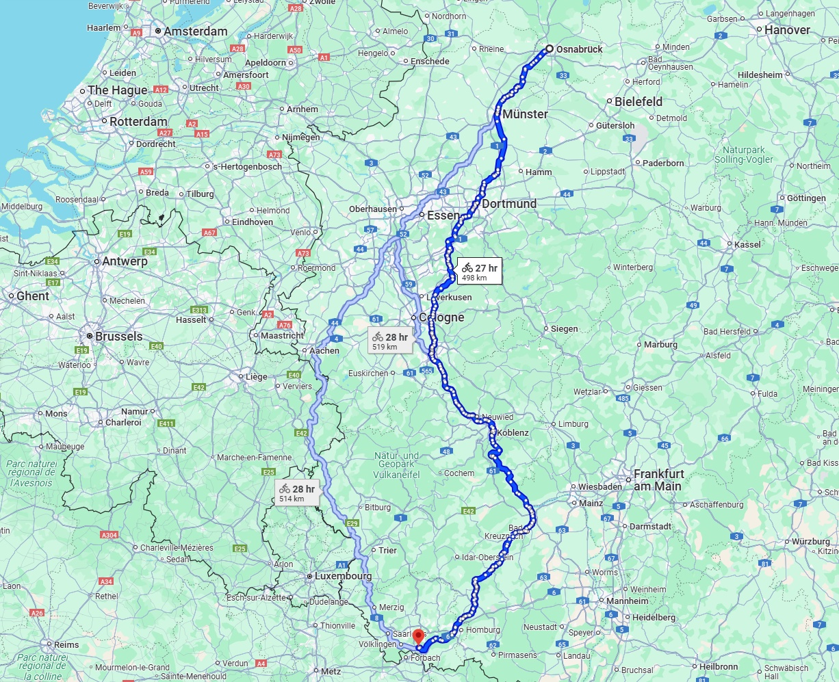 Anreise von Osnabrück Zu Saarbrücken Über 