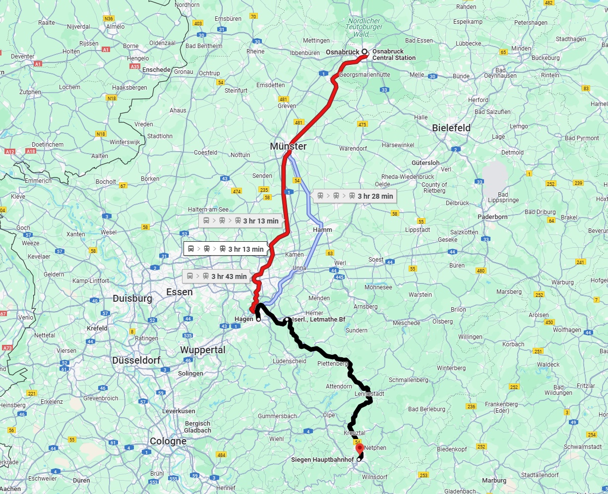 Anreise von Osnabrück Zu Siegen Über 