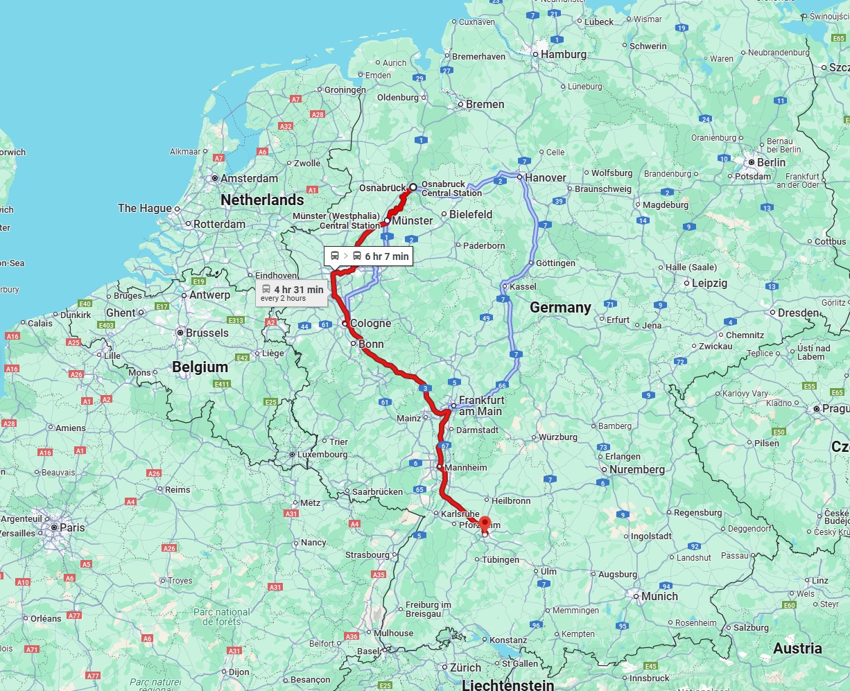 Anreise von Osnabrück Zu Stuttgart Über 
