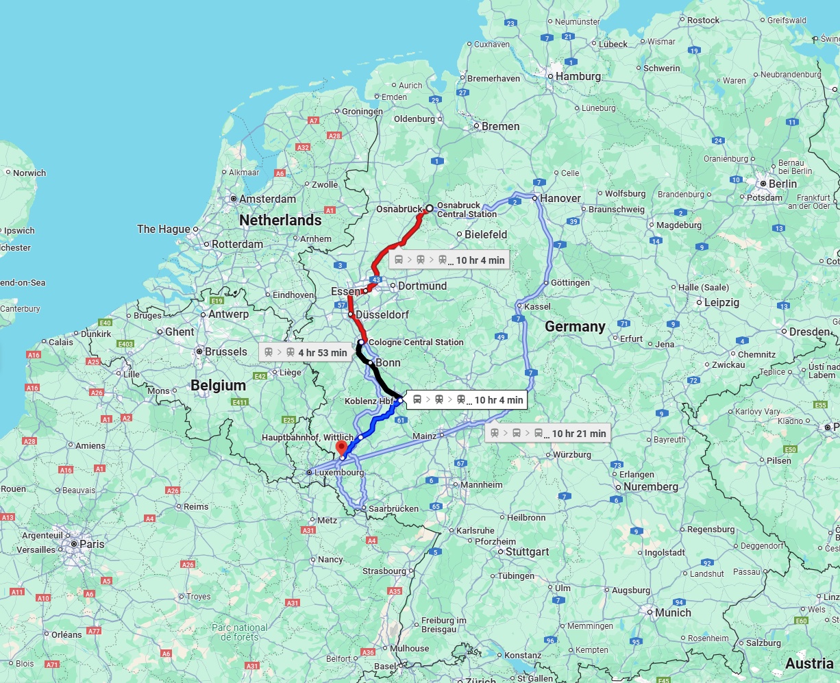 Anreise von Osnabrück Zu Trier Über 