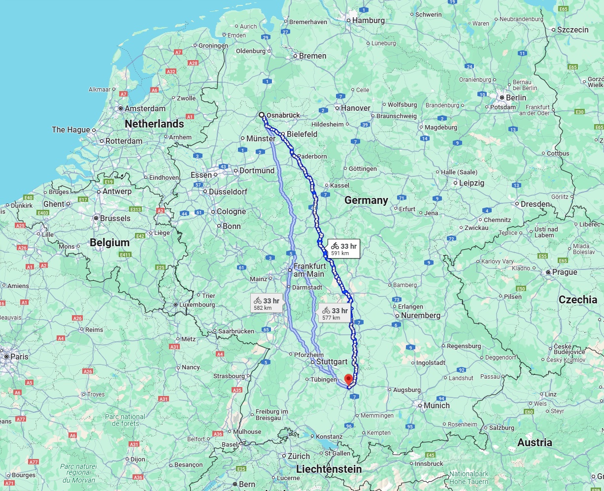 Anreise von Osnabrück Zu Ulm Über 