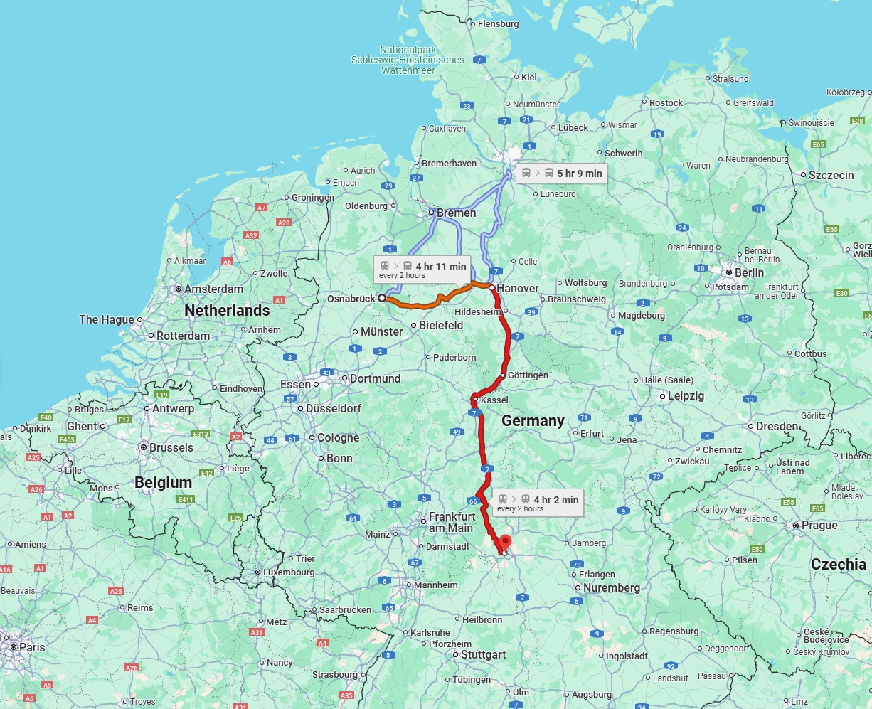 Anreise von Osnabrück Zu Würzburg Über 