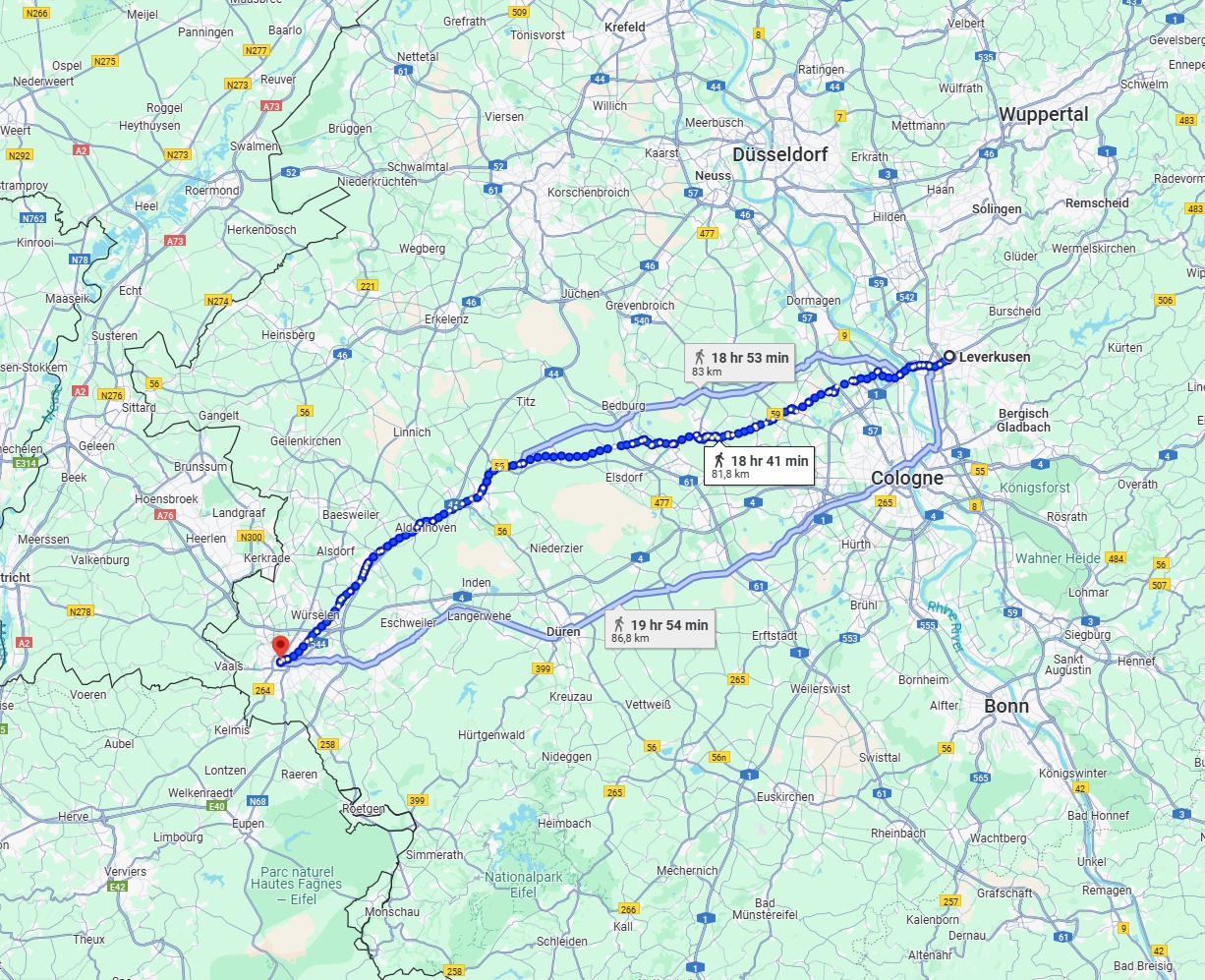 Anreise von Leverkusen Zu Aachen Über 