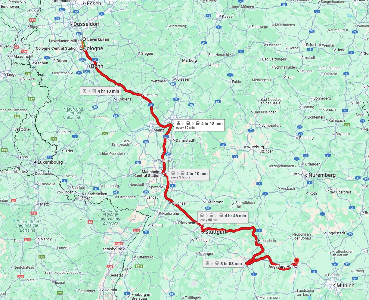 Anreise von Leverkusen Zu Augsburg Über 