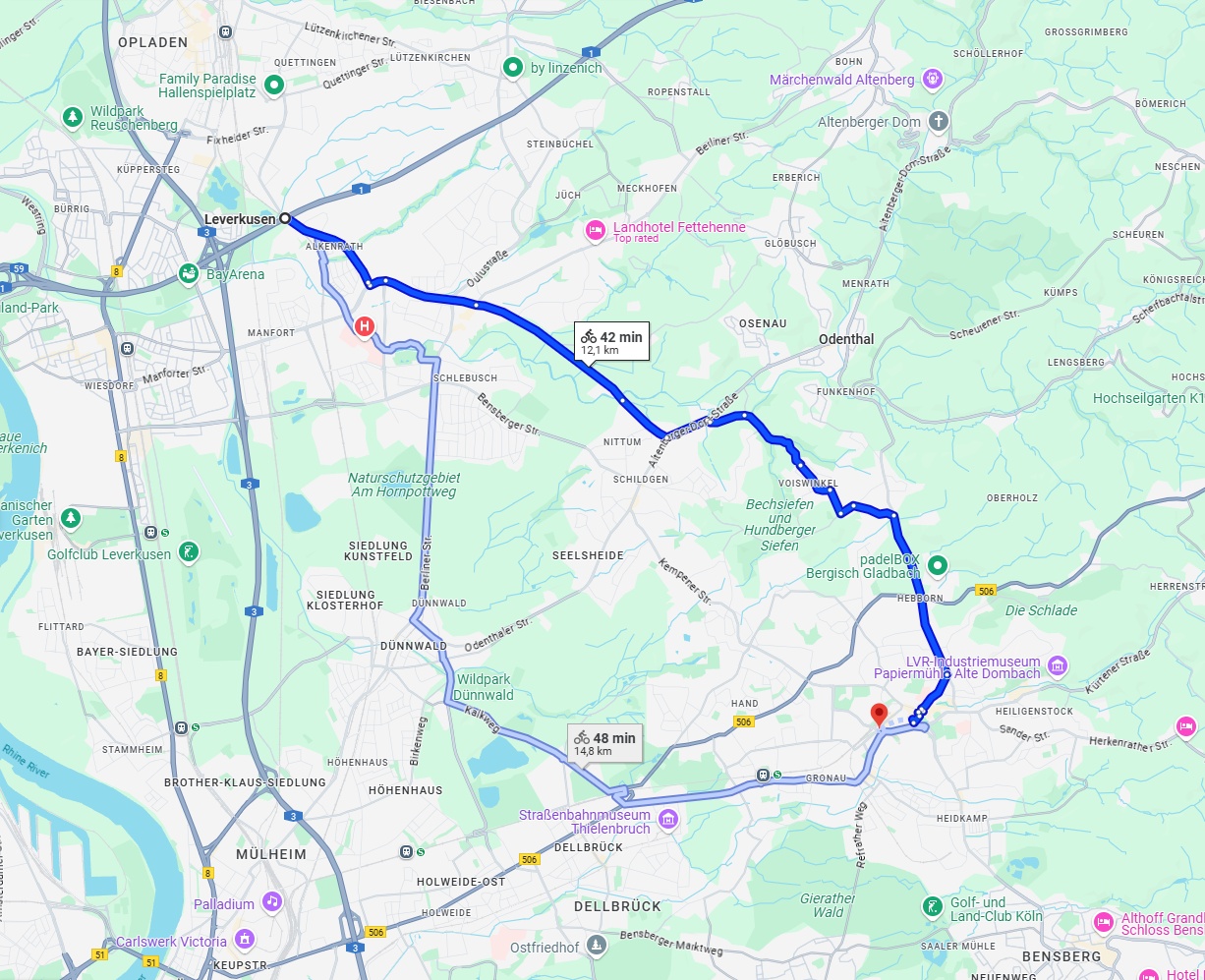 Anreise von Leverkusen Zu Bergisch Gladbach Über 