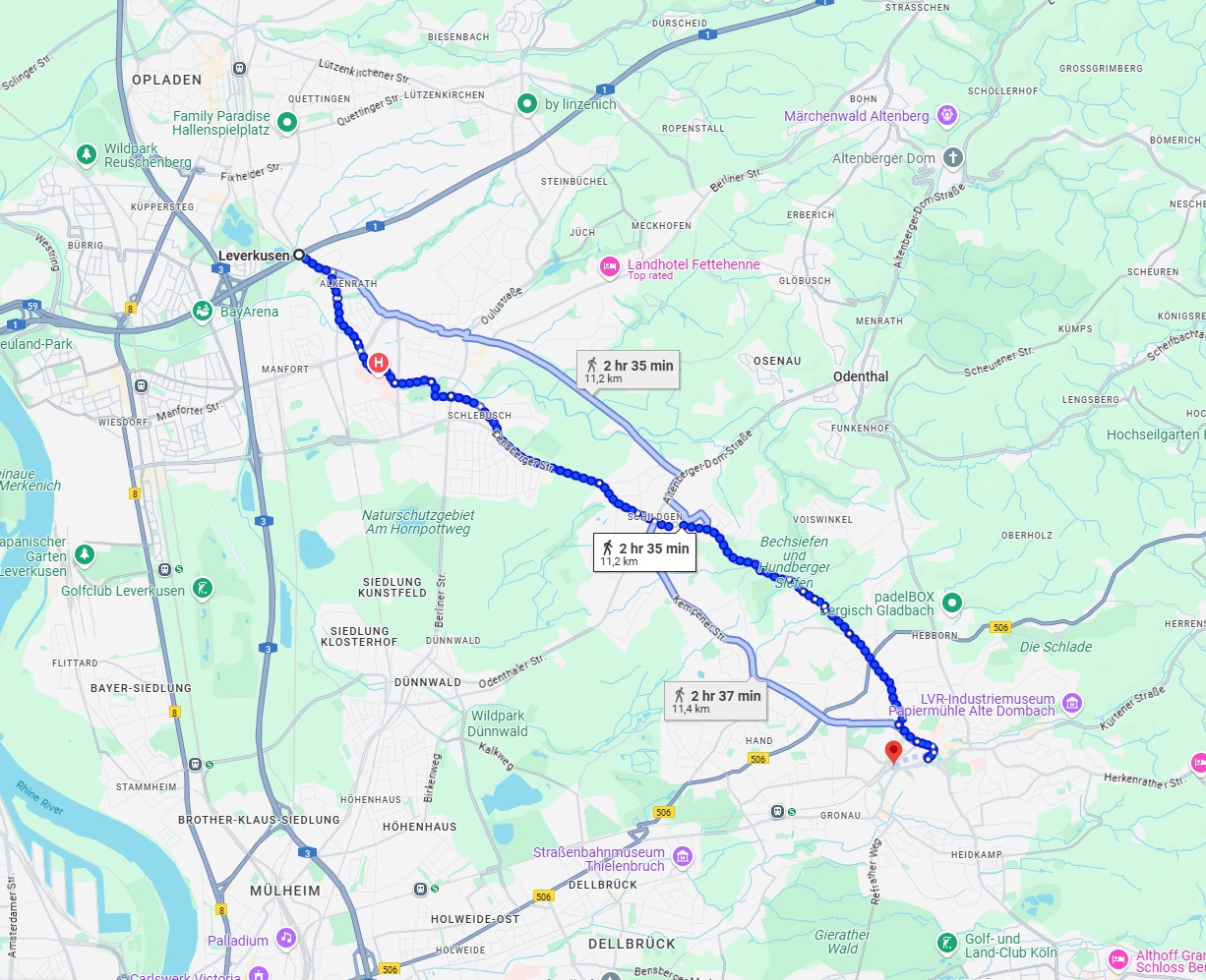 Anreise von Leverkusen Zu Bergisch Gladbach Über 