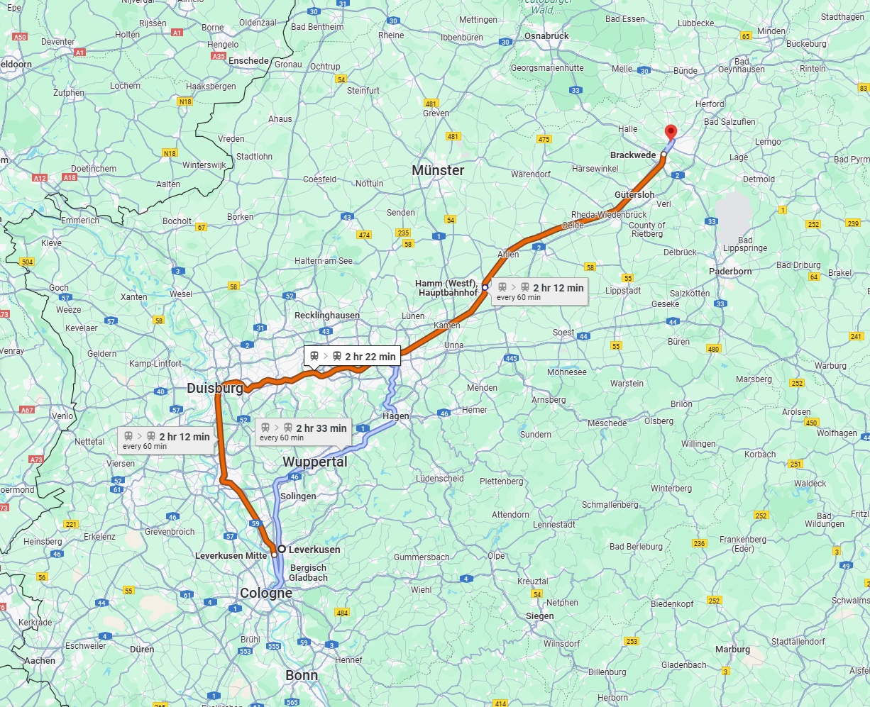 Anreise von Leverkusen Zu Bielefeld Über 