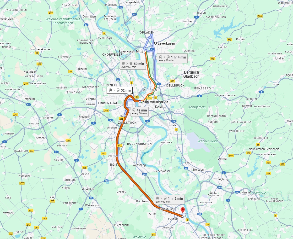 Anreise von Leverkusen Zu Bonn Über 