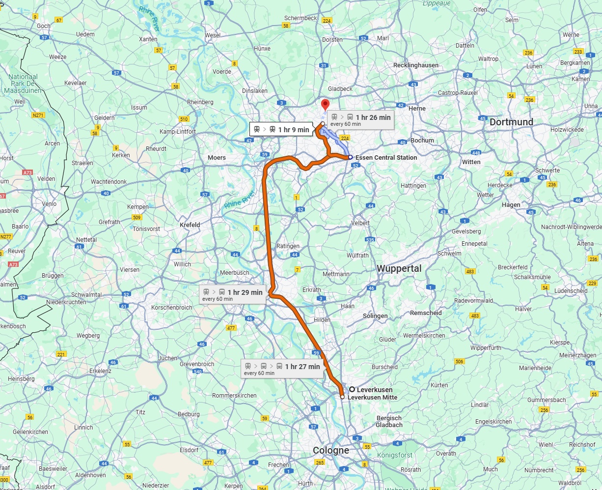 Anreise von Leverkusen Zu Bottrop Über 