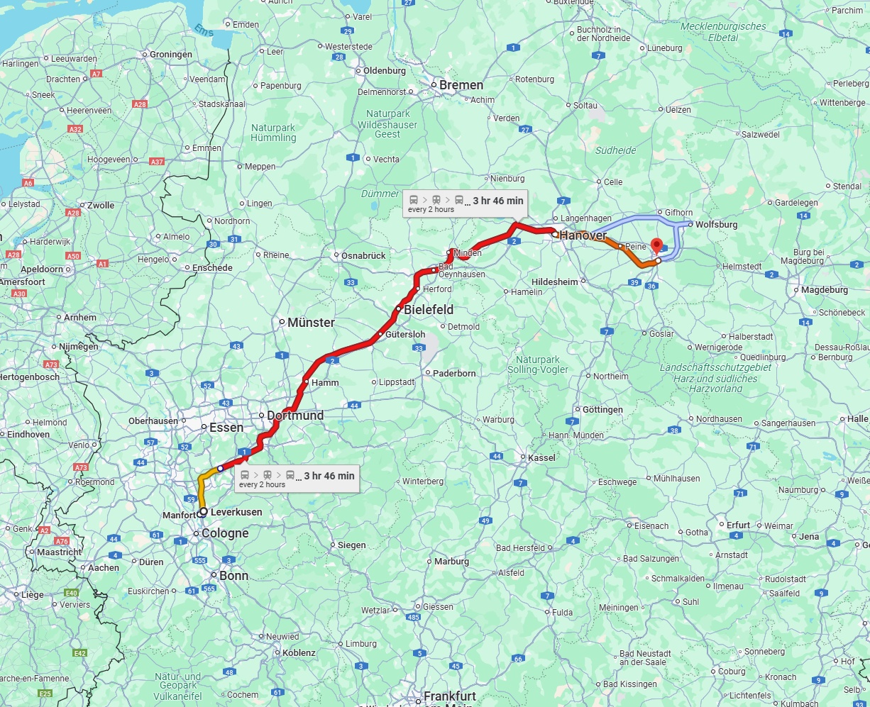 Anreise von Leverkusen Zu Braunschweig Über 