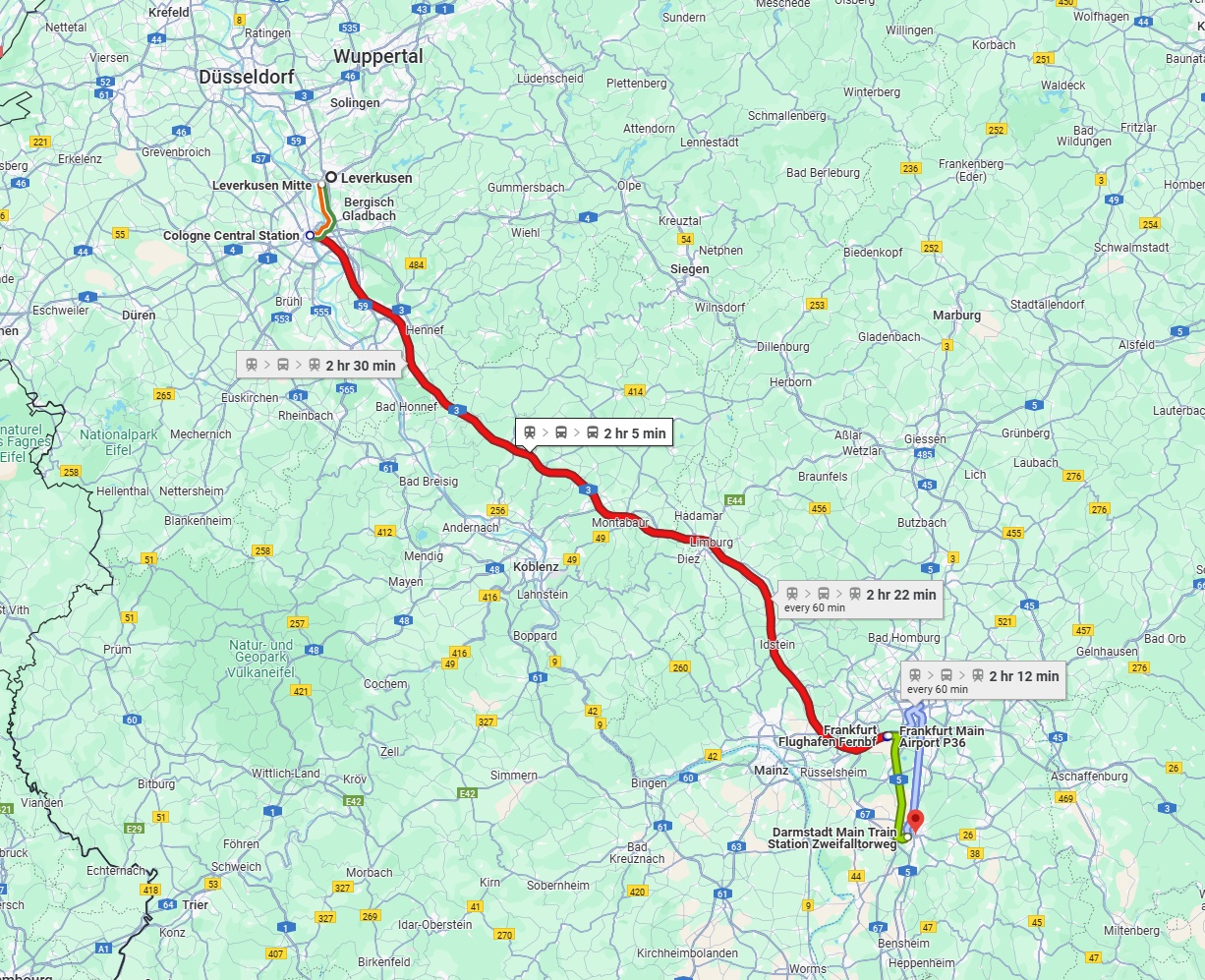 Anreise von Leverkusen Zu Darmstadt Über 