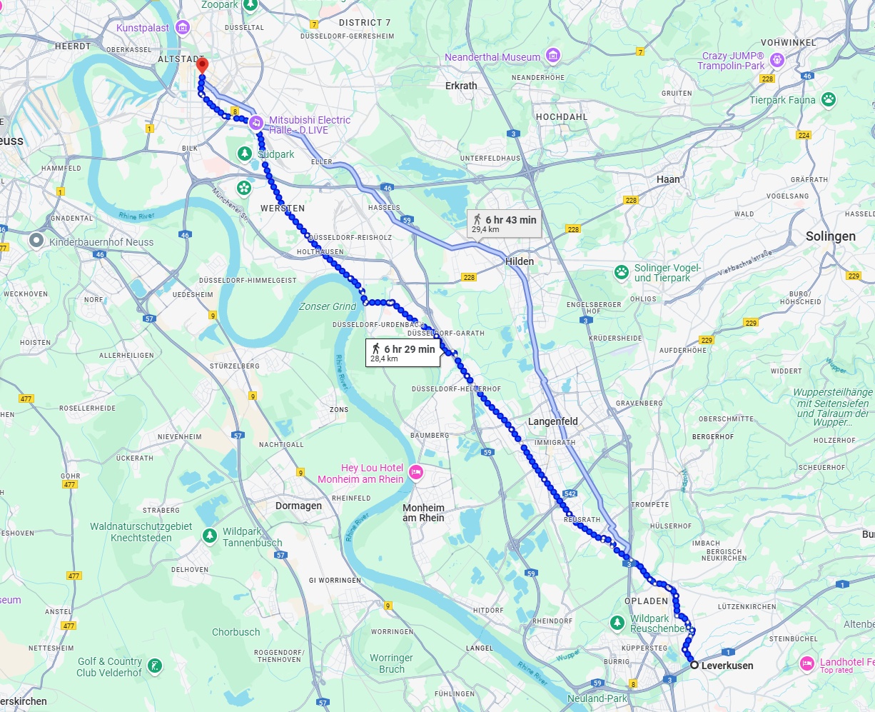 Anreise von Leverkusen Zu Düsseldorf Über 