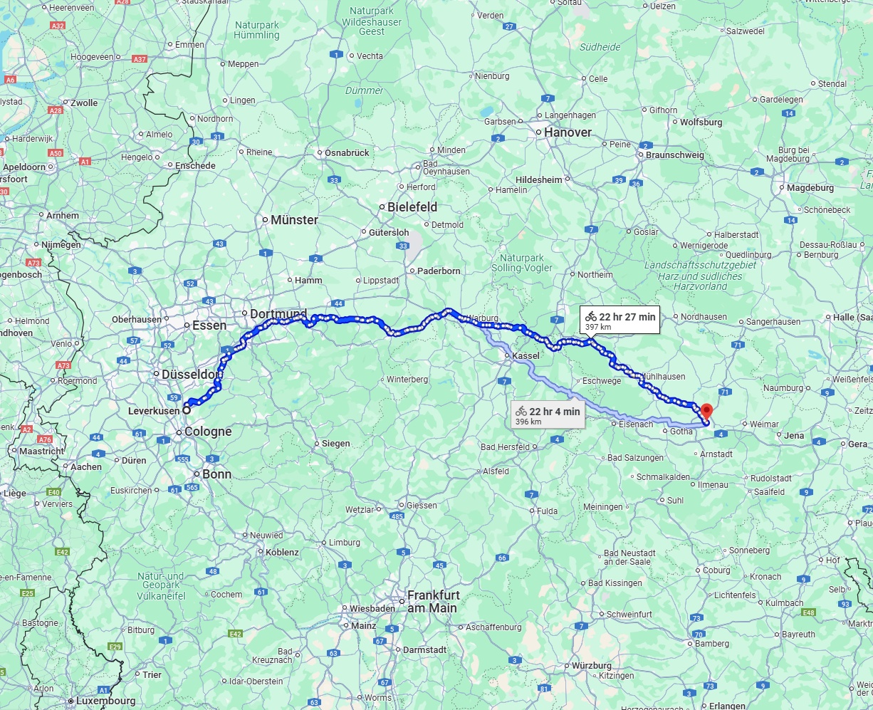 Anreise von Leverkusen Zu Erfurt Über 