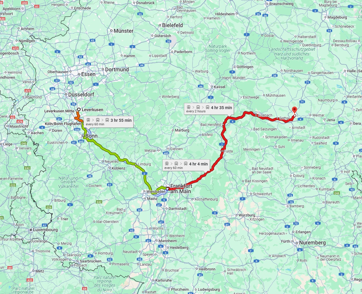 Anreise von Leverkusen Zu Erfurt Über 