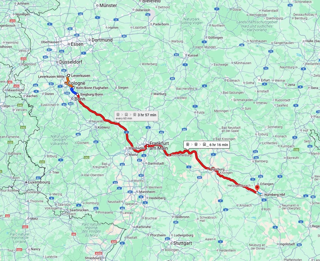 Anreise von Leverkusen Zu Fürth Über 