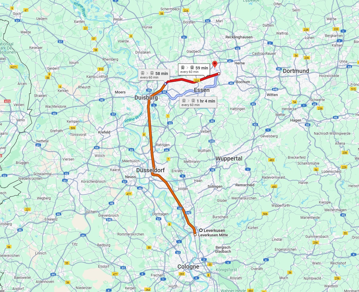 Anreise von Leverkusen Zu Gelsenkirchen Über 
