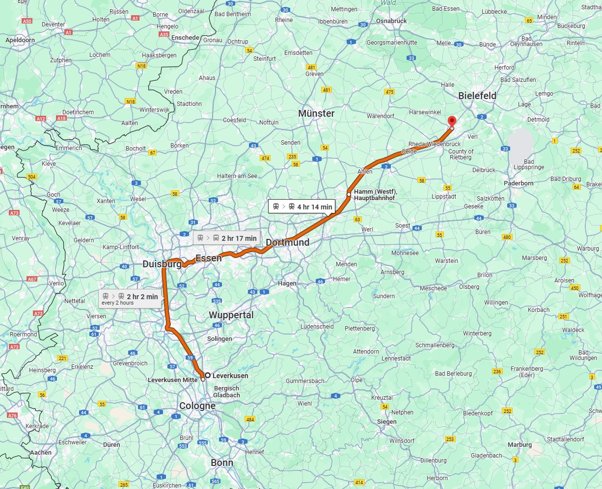 Anreise von Leverkusen Zu Gütersloh Über 