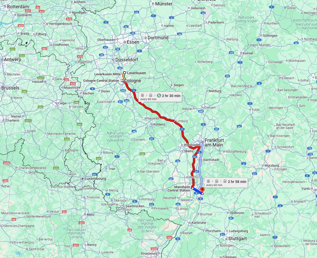 Anreise von Leverkusen Zu Heidelberg Über 