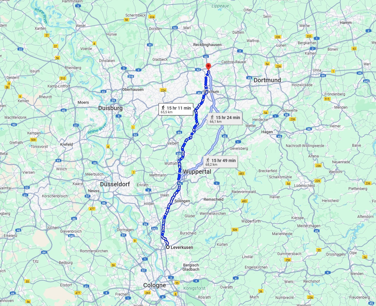 Anreise von Leverkusen Zu Herne Über 