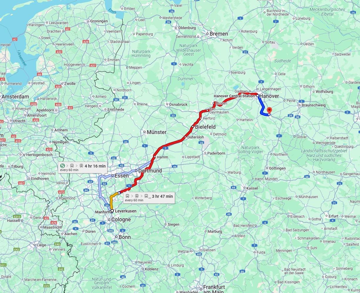 Anreise von Leverkusen Zu Hildesheim Über 