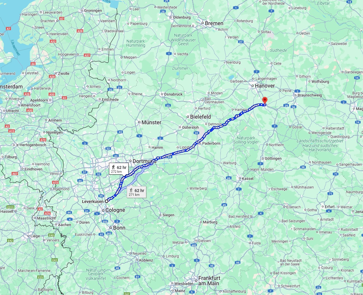 Anreise von Leverkusen Zu Hildesheim Über 