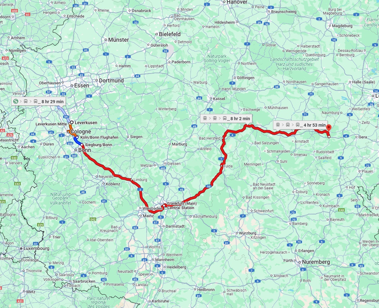 Anreise von Leverkusen Zu Jena Über 