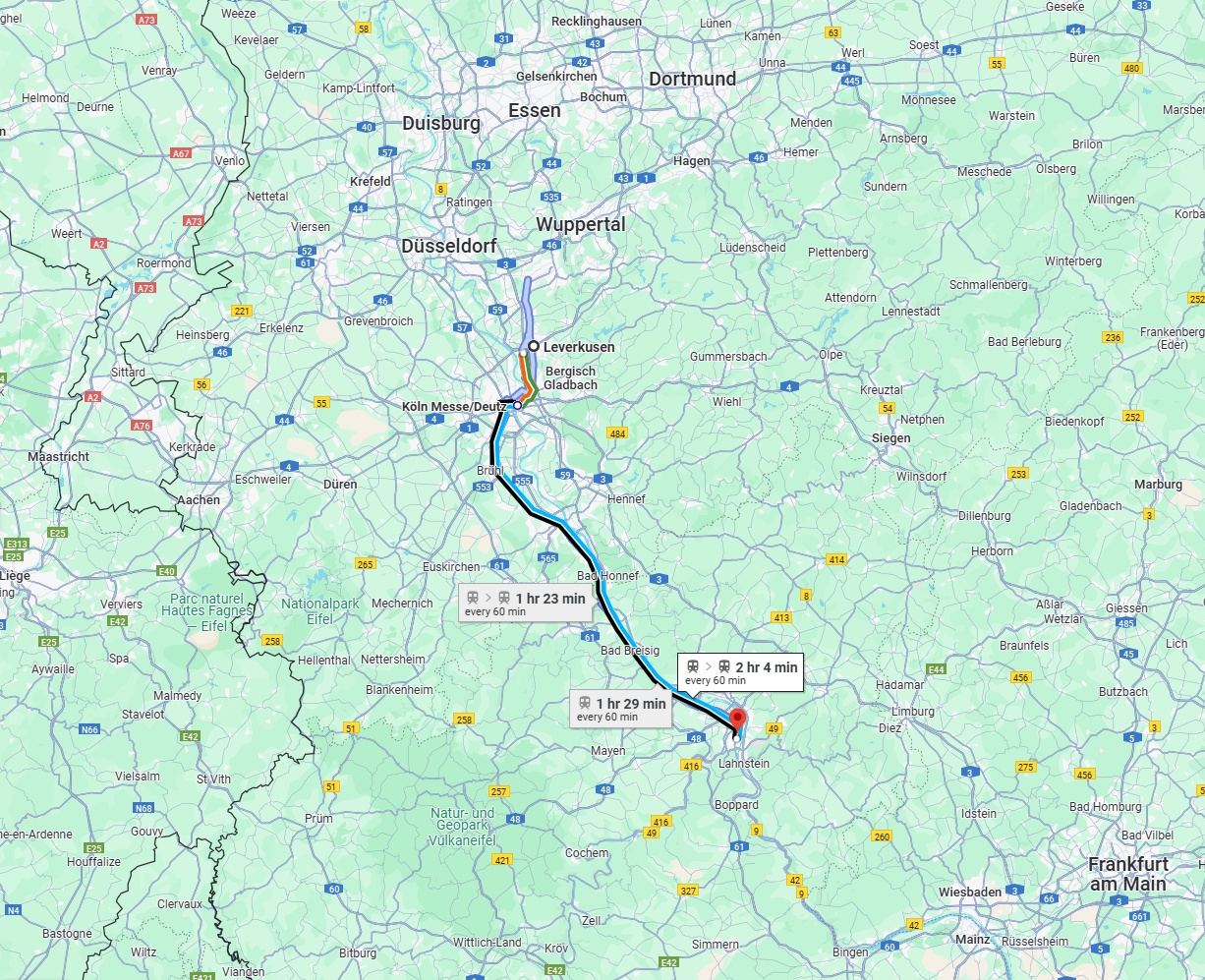 Anreise von Leverkusen Zu Koblenz Über 