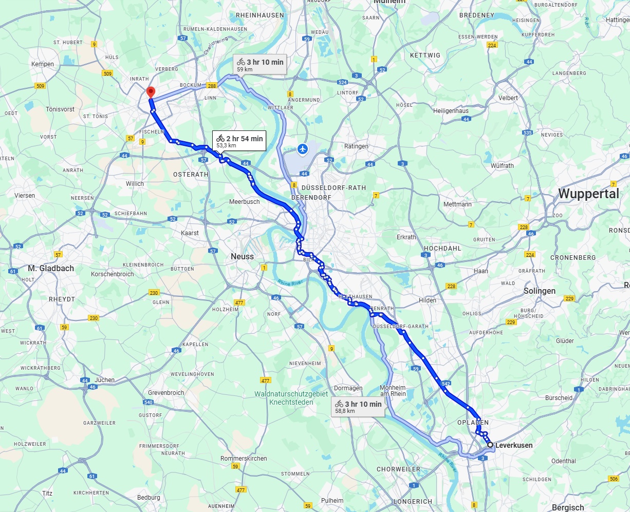 Anreise von Leverkusen Zu Krefeld Über 