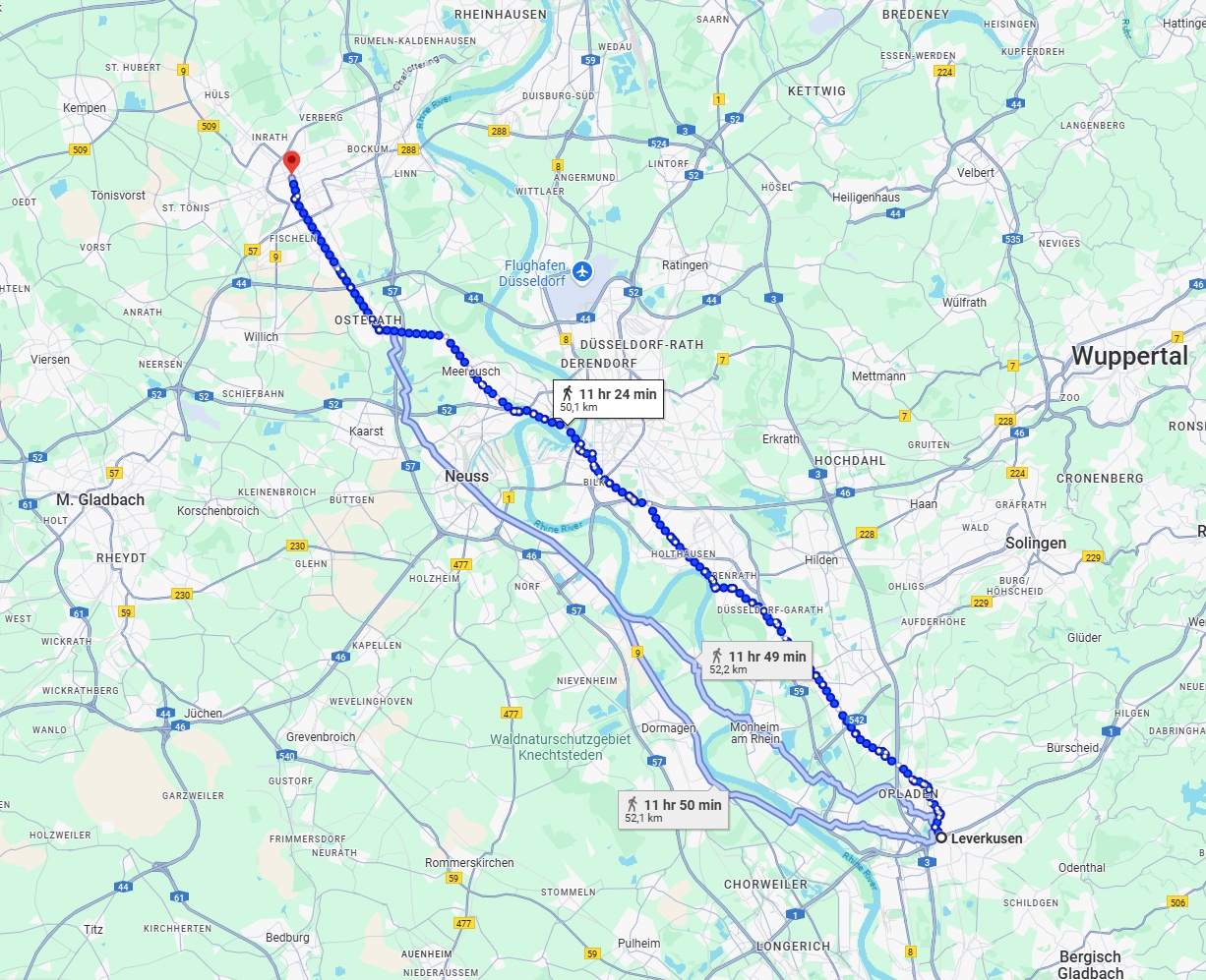 Anreise von Leverkusen Zu Krefeld Über 