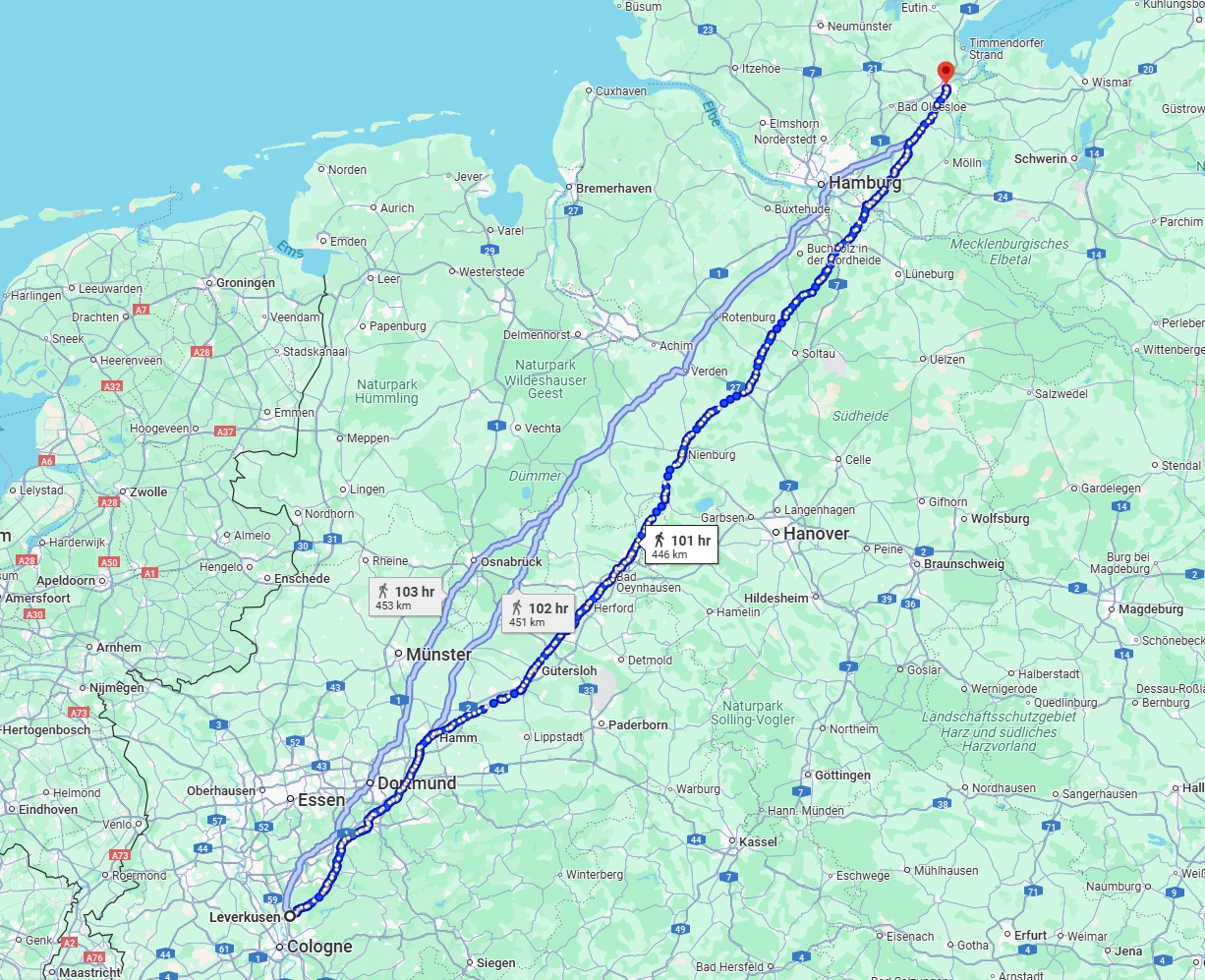 Anreise von Leverkusen Zu Lübeck Über 